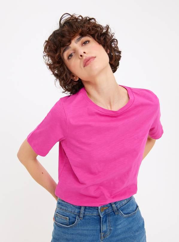 Bright Pink Relaxed Slub T-Shirt 16